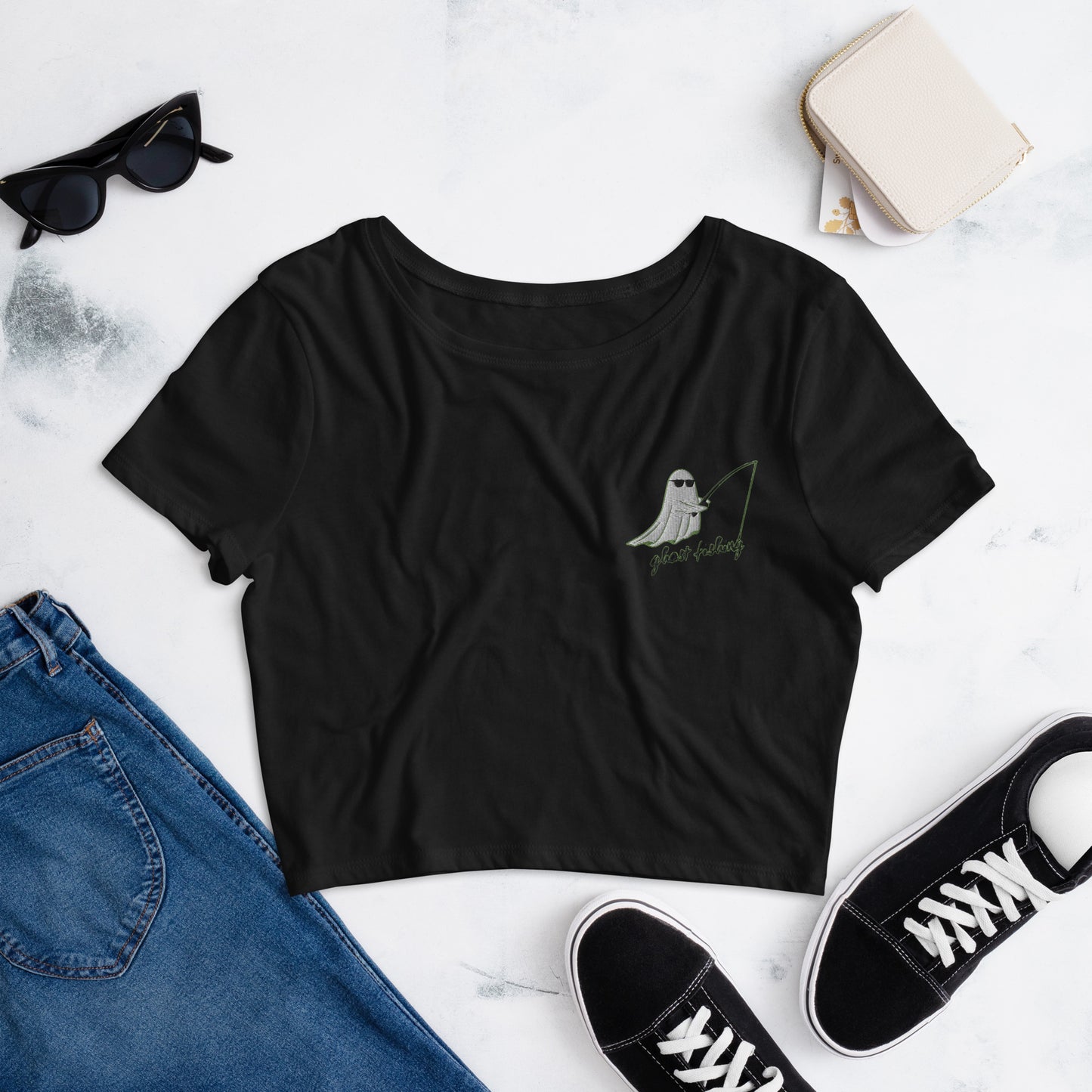 Women’s Crop Tee - Embroidered Logo