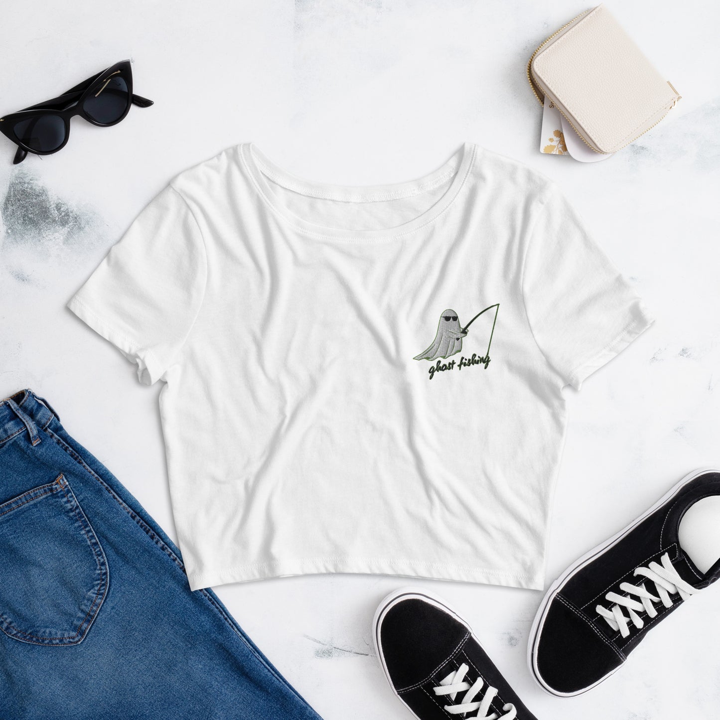 Women’s Crop Tee - Embroidered Logo